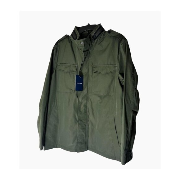 Cole Haan Mens Olive Green Full Zip Hooded Field Utility Parka Jacket Sz M New - Picture 6 of 12